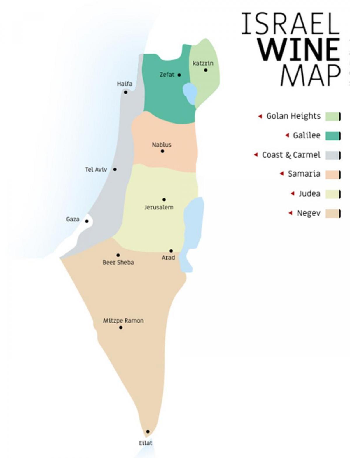 イスラエルのブドウ畑の地図