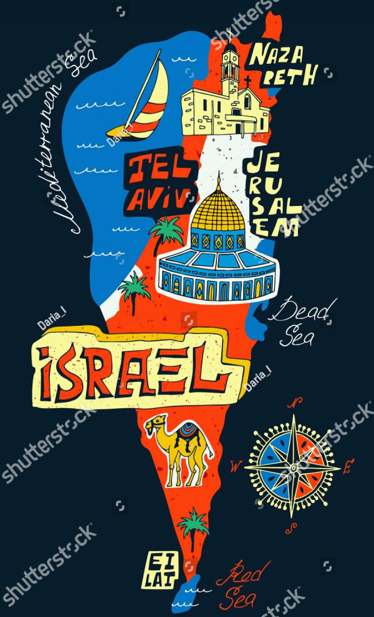 イスラエル 観光名所マップ