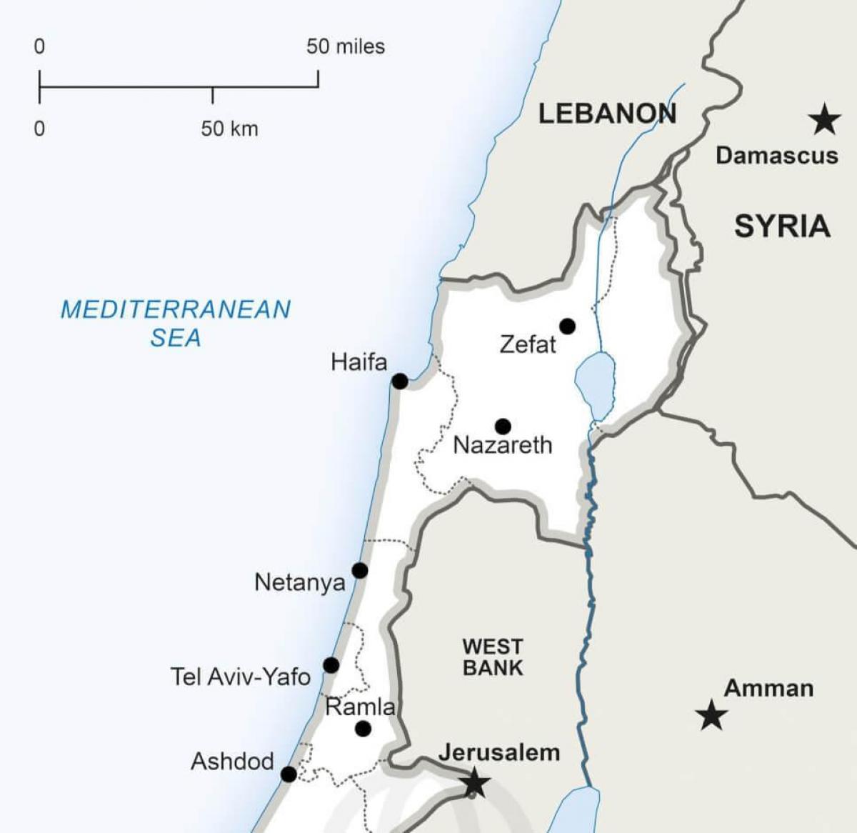 イスラエルの北側の地図